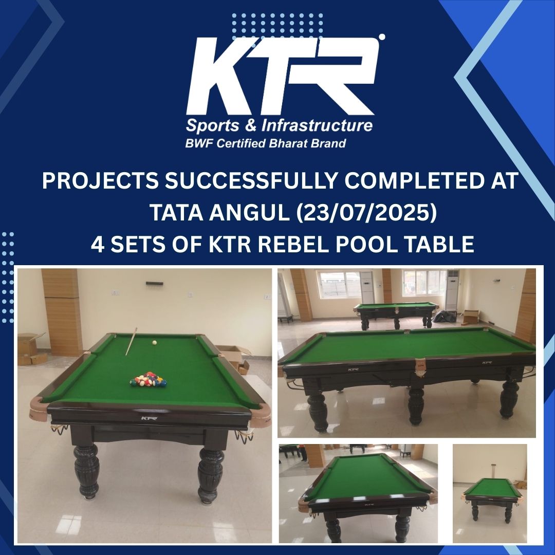 PROJECTS SUCCESSFULLY COMPLETED AT   TATA ANGUL (23/07/2025) 4 SETS OF KTR REBEL POOL TABLE 